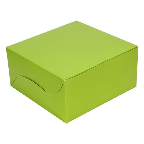 Plain Green Corrugated Box - Kraft Paper, Rectangular Shape, Eco-Friendly & Durable | Ideal for Cake Packaging, Gifts & Crafts