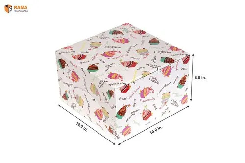 Printed Cake Packaging Box - Paper Material, Rectangular Shape, Various Colors | Durable, Eco-Friendly, Suitable for Food Application