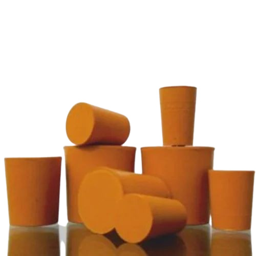 Range 2 Natural Rubber Solid Corks - Rubber Material, Round Shape, Orange Color, Good Quality, Box Packaging | Ideal for Various Uses, Durable and Reliable
