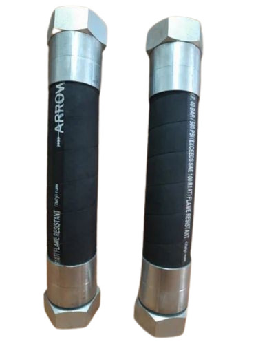 Rubber Hydraulic Hose - 2 Inch Round, Solid Black Rubber Material | Very Good Condition, Fine Finished, Durable for Industrial Use