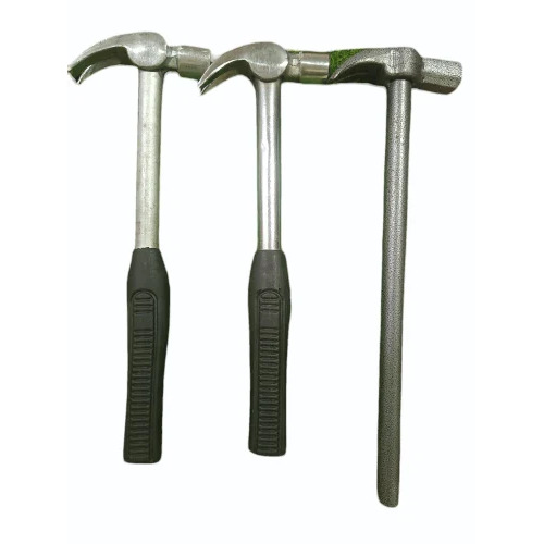 Tubular Claw Hammer - Stainless Steel, 500 Gm Head Weight | Silver Color, Steel Pipe Handle for Enhanced Strength, Ideal for Driving and Removing Nails