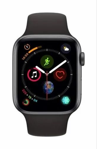 Apple Series 4 Smart Watch - Digital Display, Square Shape, Black Color, Black Band | Unisex Design, Ideal for Daily Use