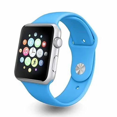 Blue A1 Bluetooth Smart Watch - Digital, Square Shape, Silver Casing, Blue Band | Designed for Children, Android Operating System, Daily Use