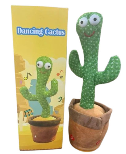 Green Dancing Cactus Toy - Plastic Construction, Musical Dancing Feature, Age Range 5-15 Years, Battery Operated, Personal Use