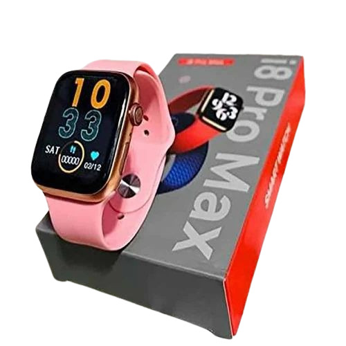 I8 Pro Max Smart Watch - Digital Display | Black & Pink Unisex Square Design for Daily Use, Good Condition, Luxury Quality
