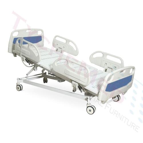ICU Hospital Bed - Durable Steel Construction, Foldable and Portable Design | 2 Castors, Hydraulic Power Mechanism, Elegant White Finish