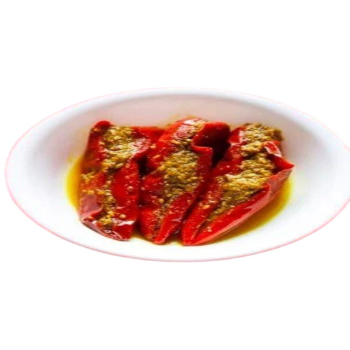 Spicy Red Chilli Pickle - Sliced Red Chilli, 12-Month Shelf Life, Oil Preservation | Tasty & Spicy, Perfect for Home and Hotel Use