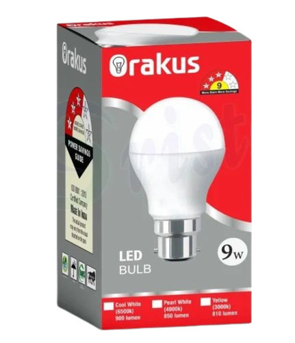 Led Bulb Packaging Box - Duplex Paper, 60x60x110 mm, Multi Color, Biodegradable, Litho-Laminated Coating, 270-350 GSM