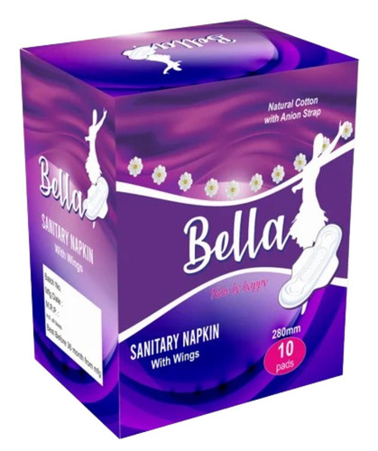 Sanitary Napkin Packaging Box - Duplex Paper, 270-350 GSM, Biodegradable, Embossed Sleeve Style | Rectangle Shape, Litho-Laminated Coating