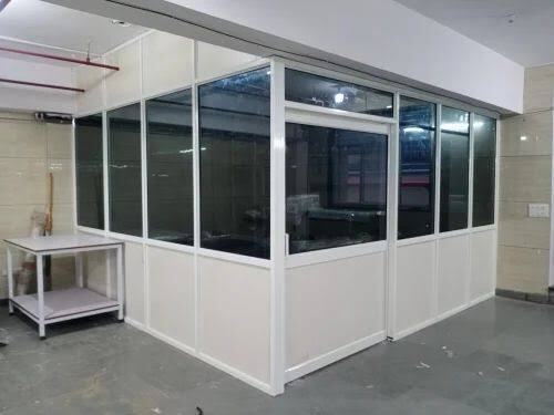 Aluminum Office Partition - Color: Silevr