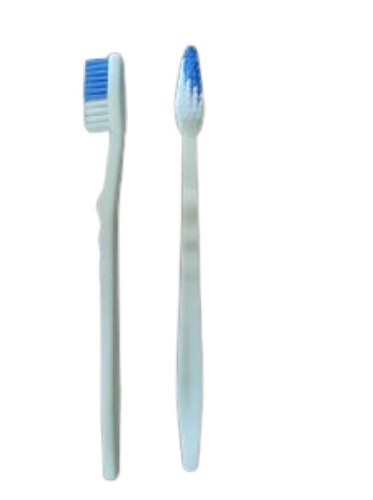 Disposable Hotel Toothbrush - Plastic Stick Standard Size | White and Blue Soft Bristle Tested on Quality Standards Single Use