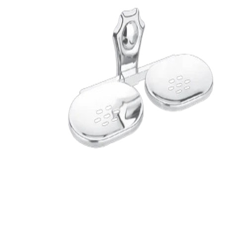 Double Soap Dish - Brass Material, Custom Size, White & Silver Color | Polished Finish, Plain Pattern, Ideal for Bathroom Use