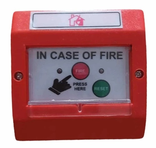 Fire Safety Manual Call Point - Automation Grade 9X7X5 Inch Red Color Coated Finish | Manual Relay Outputs Alarm Relay Control Keys Evacuate Size