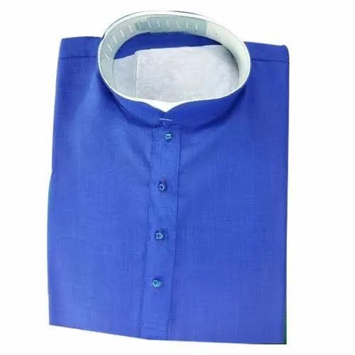 Mens Cotton Plain Blue Kurta - Customized Size, Formal Wear | Handwash Care, Plastic Pack