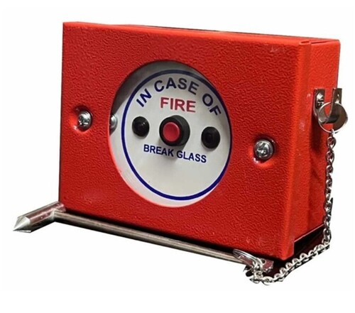Mild Steel Manual Call Point - 8X5X6 Inch Size, Red Color Material with Wall-Mounted Control Keys for Fire Safety Automation