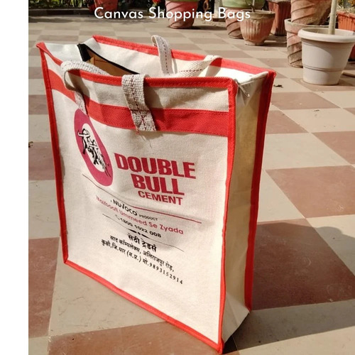 Multi-Color Canvas Shopping Bags - Durable Eco-Friendly Material, 12x15 Inches | Printed Design, Sling Handles for Easy Carrying