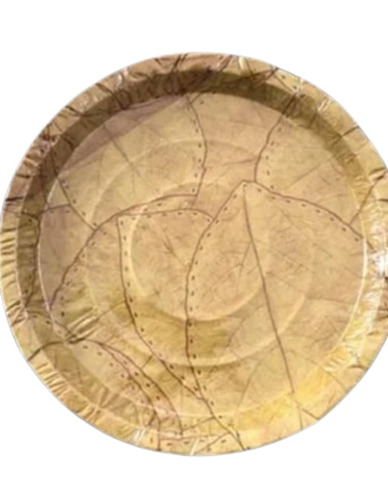 Plain Disposable Paper Plate - Paper Material 13 Inch Diameter Brown Color 70 GSM Thickness | Ideal for Events and Parties Customizable Color Options