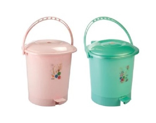 Round Plastic Paddle Dustbins - Plastic Material, Various Sizes Available, Available in Various Colors | Designed for Housekeeping, Easy to Clean