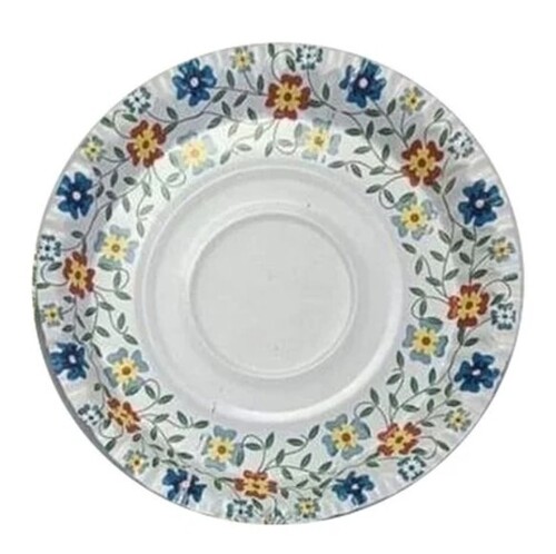 Round Printed Paper Plate - 180 GSM 8 Inch Diameter White Base Pack of 100 Pieces | Ideal for Parties and Events Use