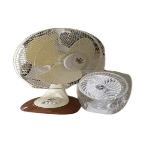 Swing Table Fan - Plastic, 16 Inches Diameter, White and Blue Color Design | Quiet Operation, Oscillating Function, Energy Efficient