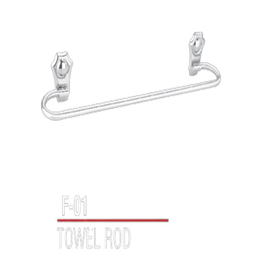 Towel Rod - Stainless Steel SS 202, Round Shape, Concealed Installation, Single Rod Design, Silver Finish | Shower Rooms & Accessories