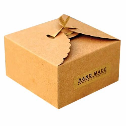 Cake Packaging Box - 8x8x5 Inch, Brown Kraft Paper, 400GSM, Edible Material