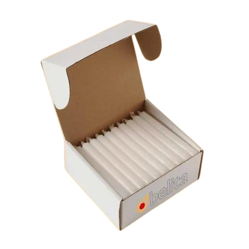 Candle Packaging Box - Unbleached Kraft Paperboard, Square Shape, Matte White Finish | Biodegradable, Termite Resistant, Spot UV Printing