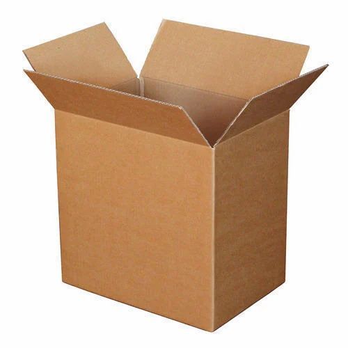 Corrugated Packaging Box - 3 Ply Single Wall, 1-3 mm Thickness | Rectangle Shape, Plain Design, Brown Corrugated Board
