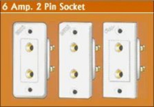 Electric Sockets - Durable Shock Resistant 6 Amp 2 Pin Style | White Suitable for Power Switches Fitted with Sealed Design