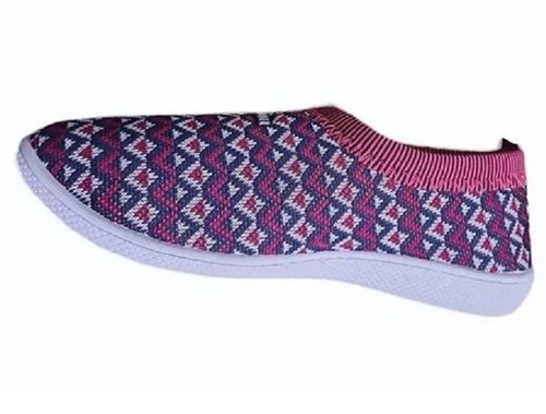 Ladies Multi Color Fabric Slip On Shoes - Casual Wear, Flat Heel, Quick Dry & Washable Rubber Sole