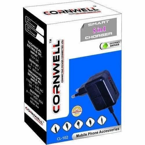 Mobile Charger Packaging Box - Printed Paper Material, Rectangular Shape | Non-Edible Storing Solution for Safe and Stylish Use