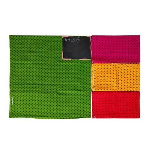 Pigment Print Nighty Fabric - Cotton, 33 Inches x 3 Meters, Yellow, Green, Pink, Red | Tear Resistant, Machine Washable, Bright Colors