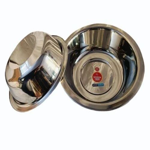 Stainless Steel Besan Bowl - 250 ml, Polished Finish, Silver Color, Customizable Size