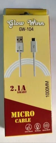 Usb Cable Packaging Box - Unbleached Kraft Paperboard, Rectangular Multi Color Design | Folding Carton with Gloss Varnish Finish, Hybrid Printing