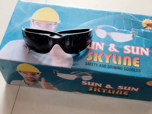 Black Safety Goggles - Standard Size, Matte Black | Highly Comfortable, Good Visibility, Suitable for All Ages, Multiple Use