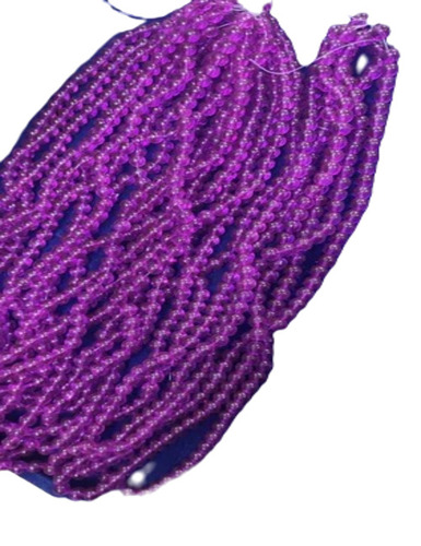 Round 8mm Purple Glass Beads - Glossy Finish, Waterproof, Stylish, Hard Material