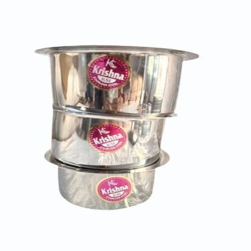 Stainless Steel Flat Bottom Tope - Capacity: 0.5 L, Color: Silver | Durable SS Grade 202, Custom Size Options Available