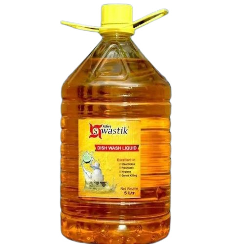 5 Ltr Swastik Dish Wash Liquid - Liquid Form, Light Yellow Color | Plastic Bottle, Lemon Fragrance, 2 Year Shelf Life
