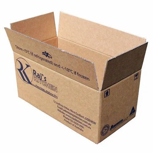 5 Ply Corrugated Packaging Box - Double Wall, Partly Recycled Liner Paper, Brown Color, 25 Kg Volume | Rectangular Shape, Ideal for Industrial Supply, Gifts & Crafts