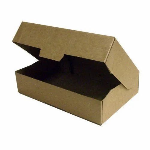Corrugated Paper Box - 1-5 Kg Capacity, 4-6 mm Thickness, Brown Color | Plain Pattern, 100-300 GSM