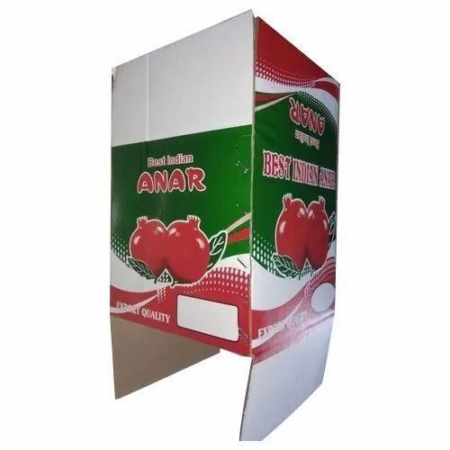 Fruit Packaging Boxes - Single Wall 3 Ply, Rectangular Multi Color Regular Slotted Container | Biodegradable, Laminated Coating, Virgin Kraft Paper