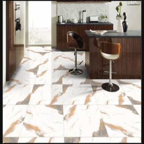 Glossy Porcelain Tiles - 2x2 Feet (600x600 mm) Random Design with 4 Tiles Per Box Glossy Surface Finish and Thickness of 5-9 mm