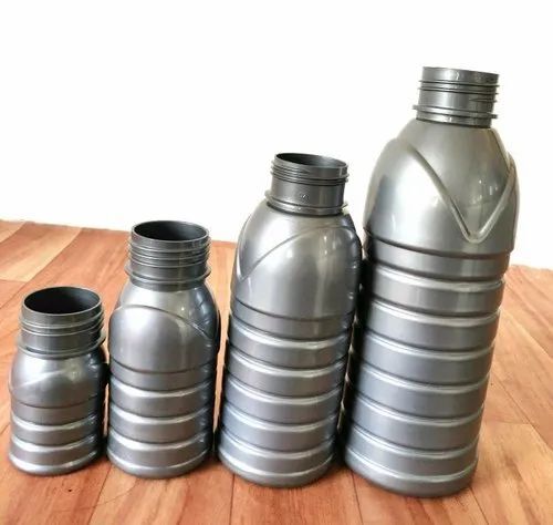 Pesticides Pet Bottle - Round Shape, Custom Size, Gray Color | Plain Pattern, Leak Resistance, Pocket-Friendly Rates, Offset Printing