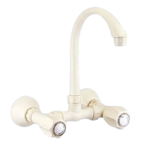 Sink Mixer Cock - PVC Material, Customized Size , Glossy White Finish, Durable Round Shape