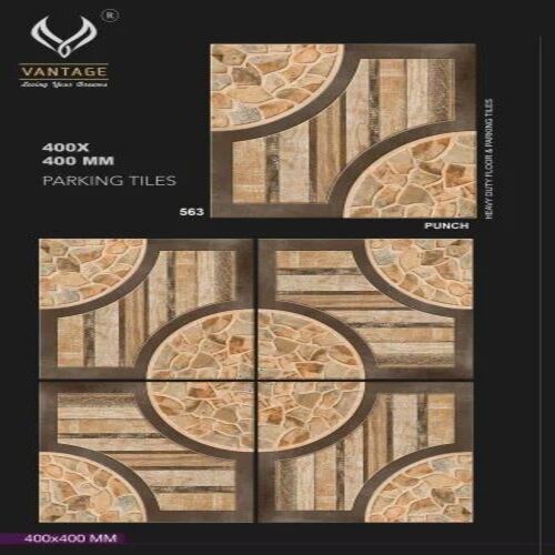 Vitrified Parking Digital Tiles - Satin Finish, 5 Tiles Per Box, Vertical Lines Design for Commercial Garden Flooring, Custom Size