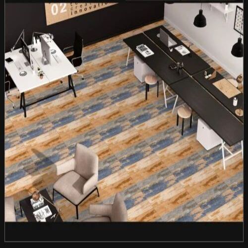 Wooden Floor Tiles - Porcelain 60x60 cm Blue 8 mm Thickness Matte Finish Wear Resistant Suitable for Flooring