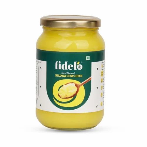 Bilona Cow Ghee 500 Ml - Pure & Natural Cow Ghee Jar, Vegetarian, 500 Ml, Yellow Packaging, 6 Months Shelf Life, Suitable for All Age Groups