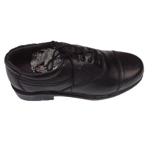 Black Leather Shoes - Leather Upper, Size 6 | Durable and Comfortable, Fine Finishing, Attractive Design, Airmix Insole, PU Lining