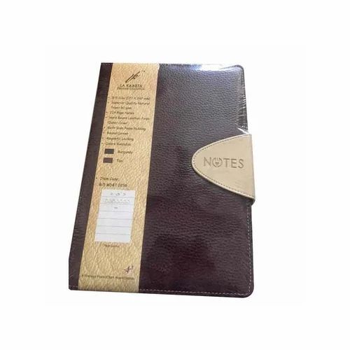 Brown Pu Leather Cover Office Diary