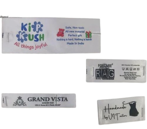 Designer Printed Labels - Multi Color Print for Garments | Ideal for Custom Branding and Unique Fashion Statements